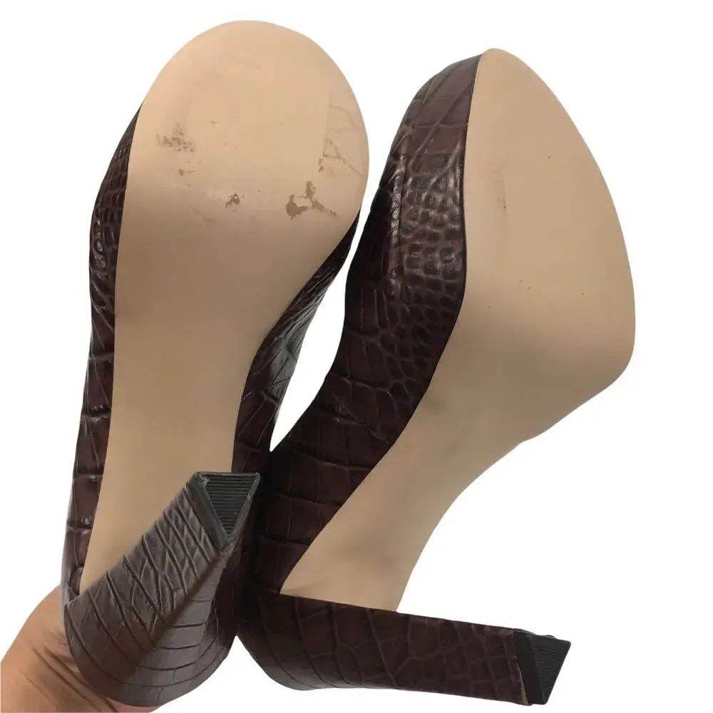 Red Saks Fifth Avenue Platform Shoes